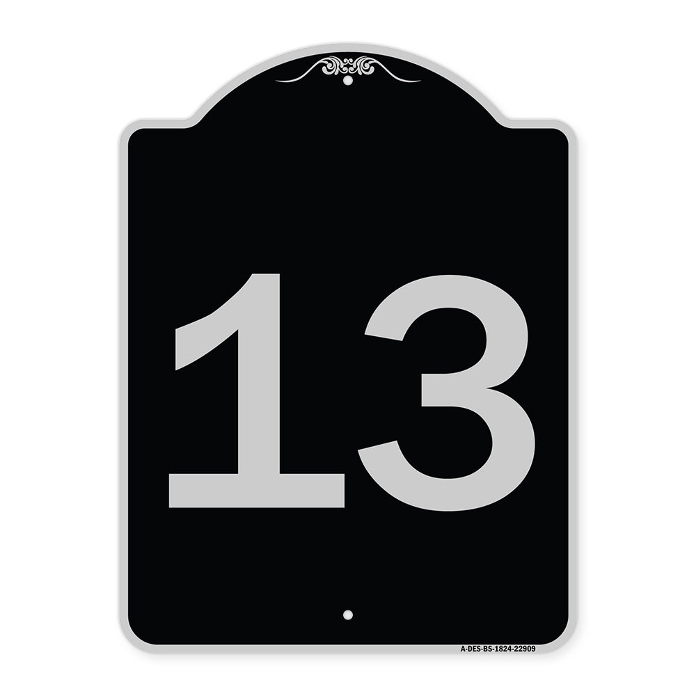 Sign with Number '13