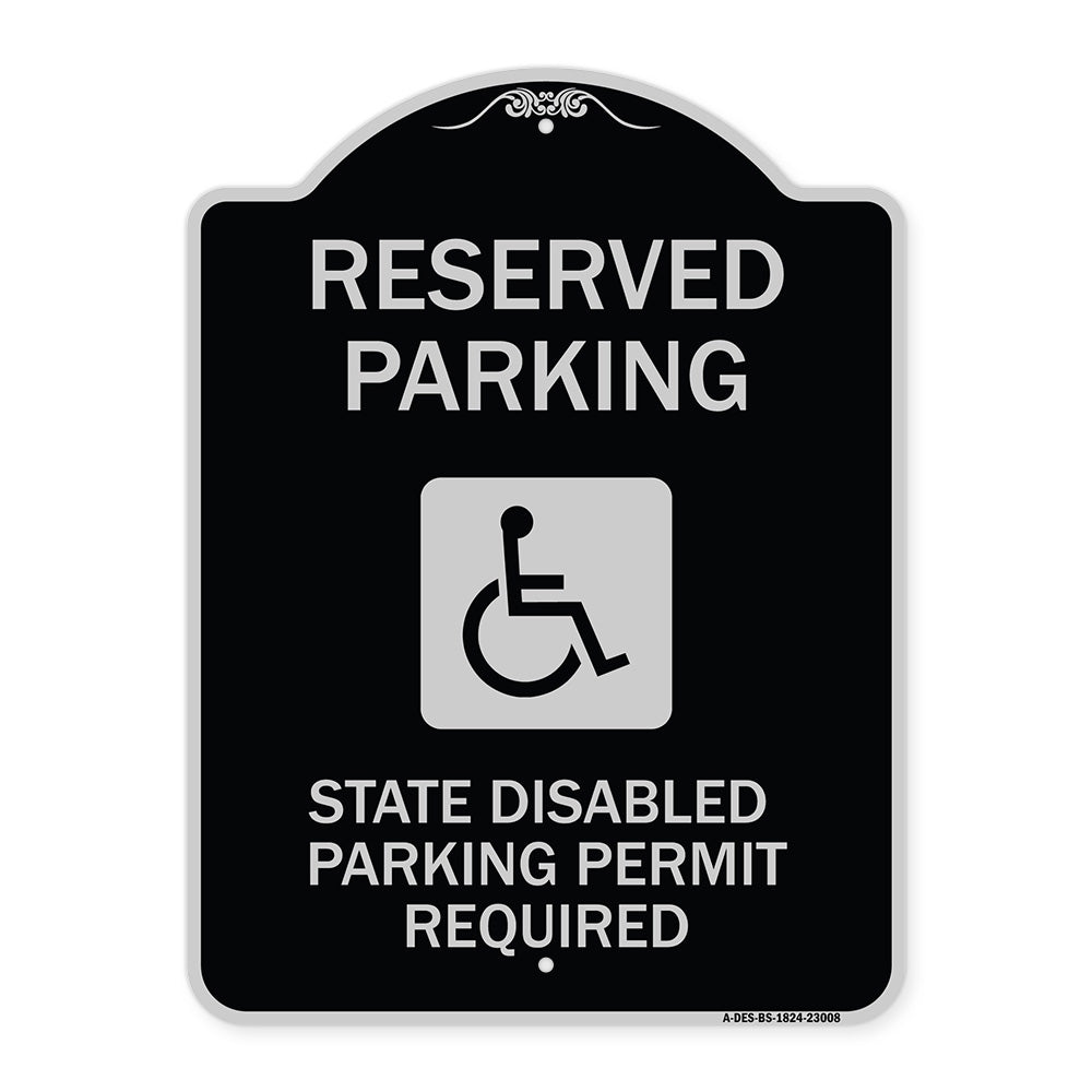 Reserved Parking State Disabled Parking Permit Required (Handicapped Symbol)