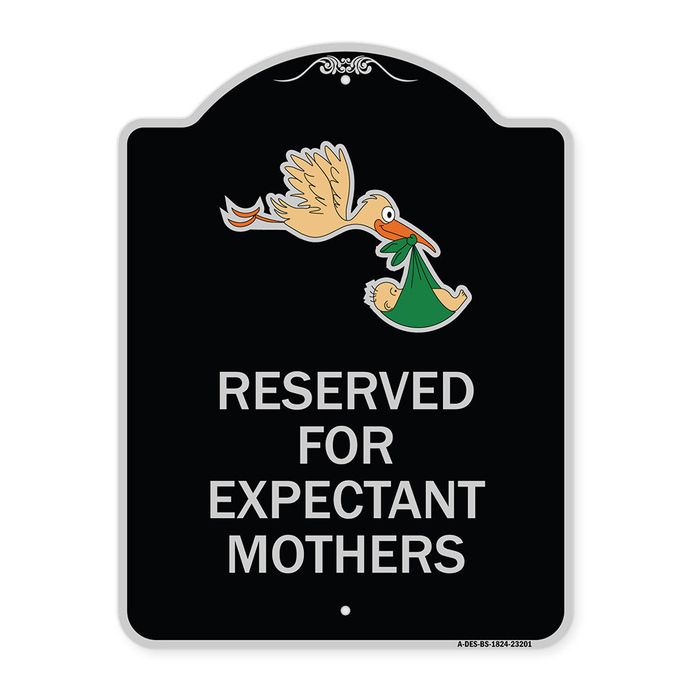 Reserved for Expectant Mothers (With Stork & Baby Graphic)