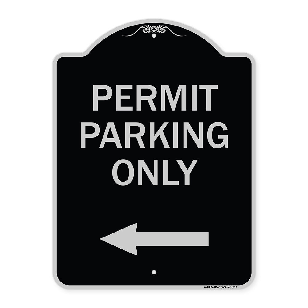 Permit Parking Only (With Left Arrow)