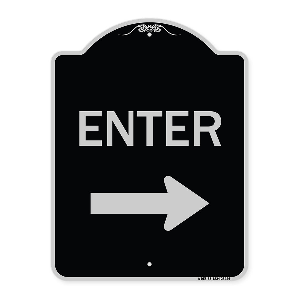 Parking Lot Sign Enter Sign (Right Arrow)