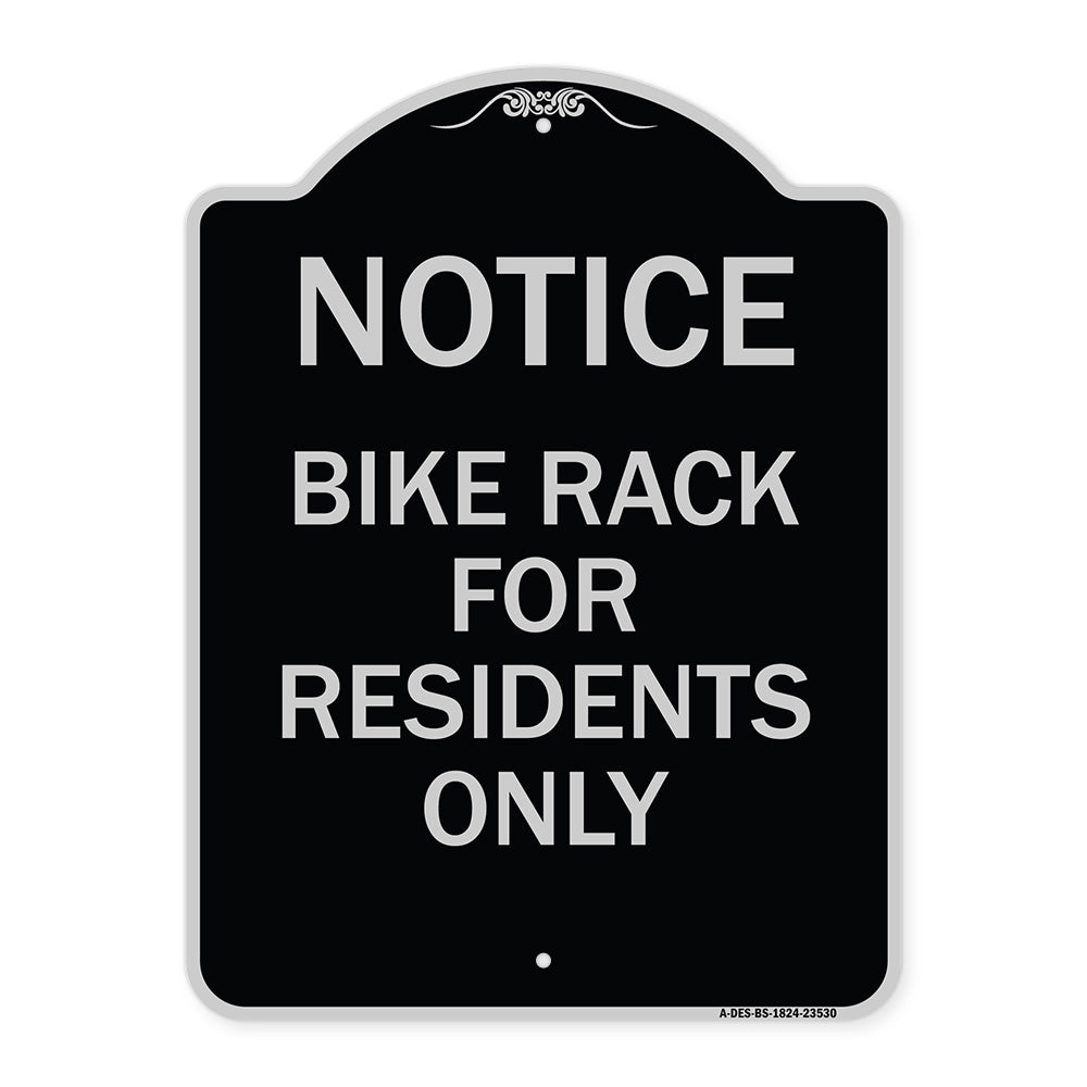 Notice Sign Bike Rack for Residents Only