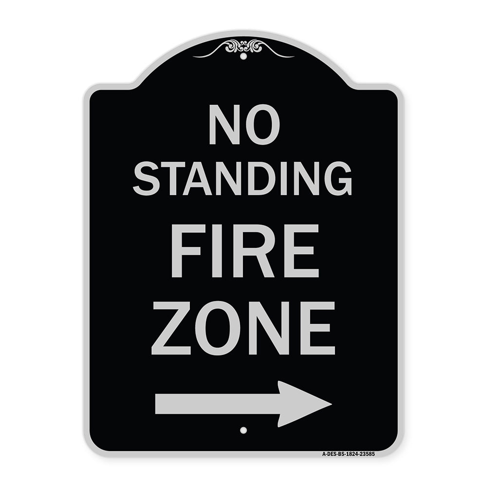 No Standing Fire Zone with Right Arrow