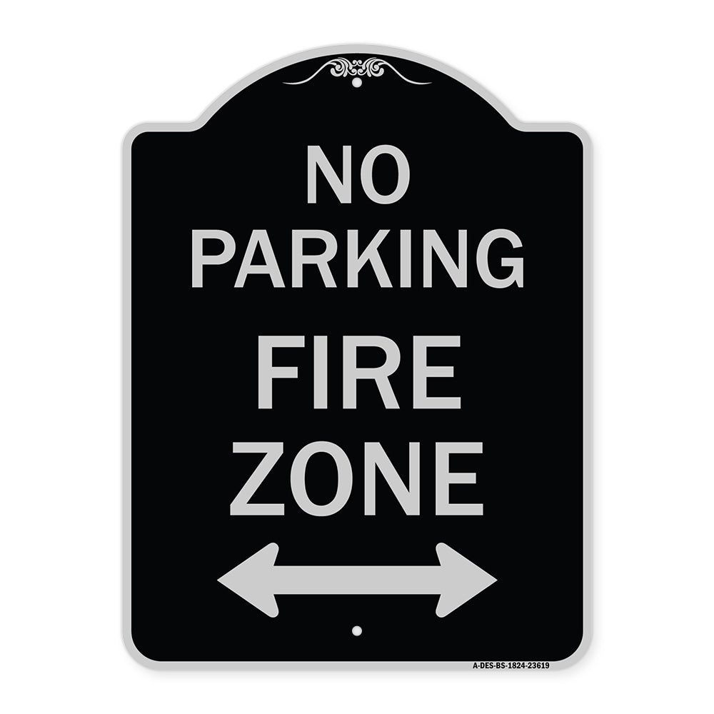No Parking Fire Zone with Bidirectional Arrow