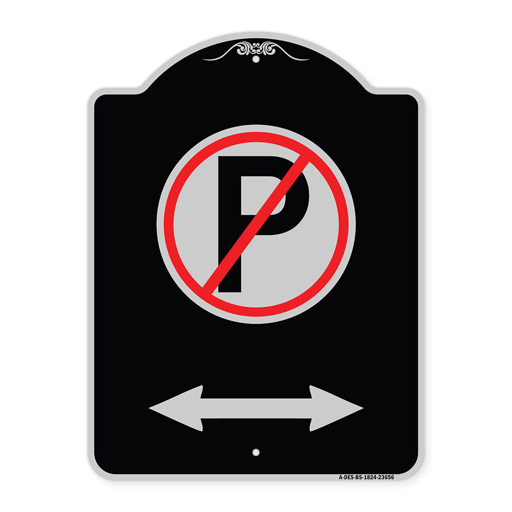 No Parking Symbol with Bidirectional Arrow