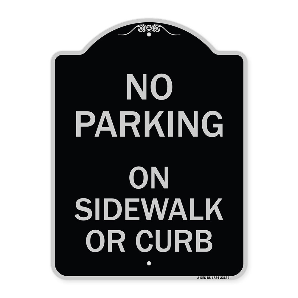 No Parking on Sidewalk or Curb