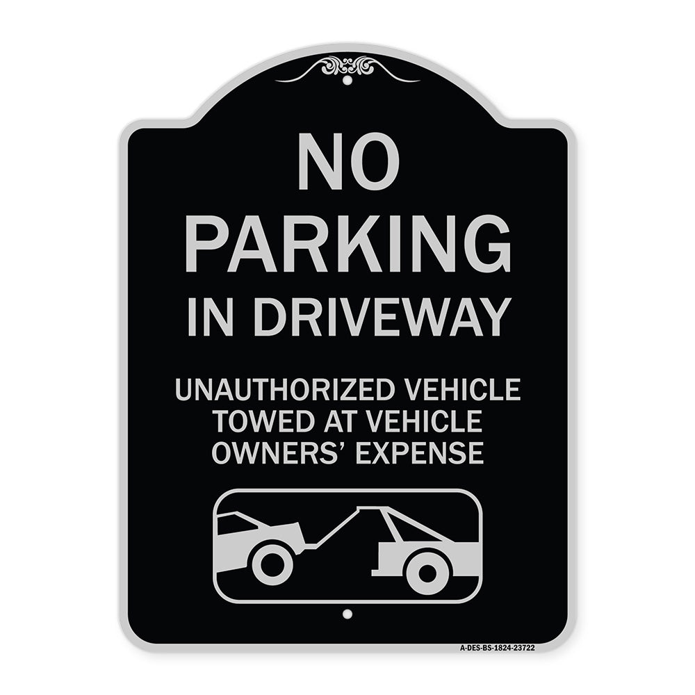 No Parking in Driveway Unauthorized Vehicles Towed