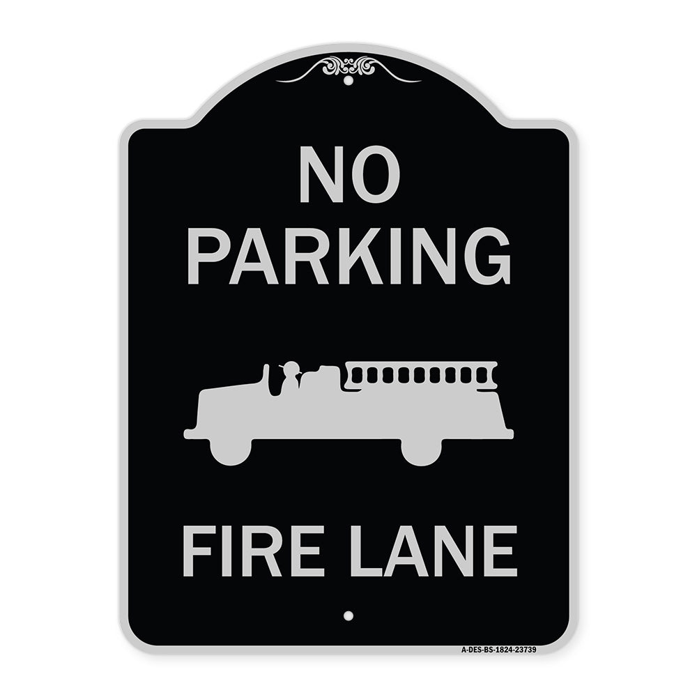 No Parking Fire Lane (Fire Truck Symbol)