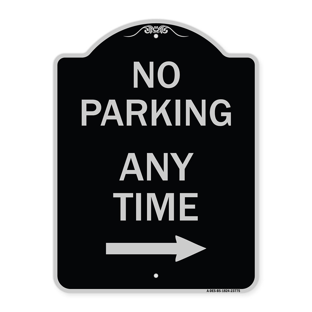 No Parking Anytime with Right Arrow