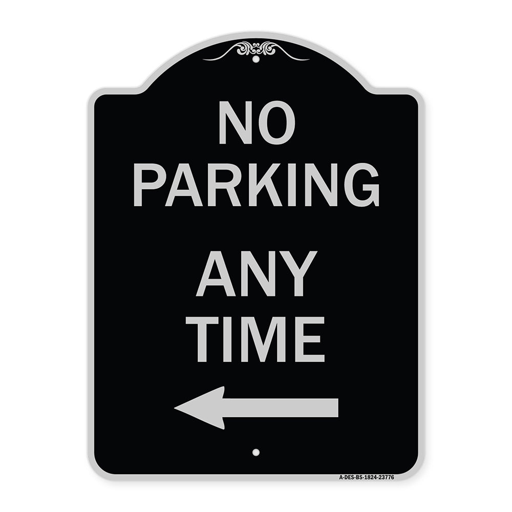 No Parking Anytime with Left Arrow