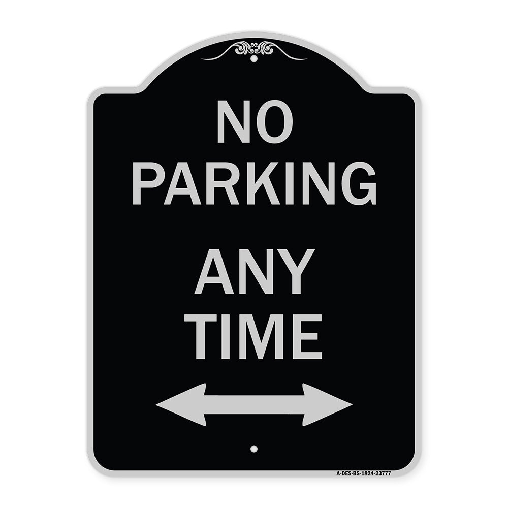 No Parking Anytime with Bidirectional Arrow