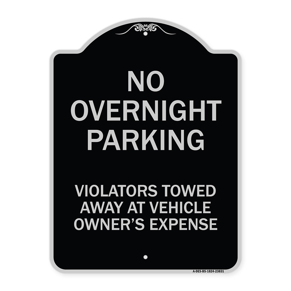 No Overnight Parking Violators Towed Away at Vehicle Owner's Expense