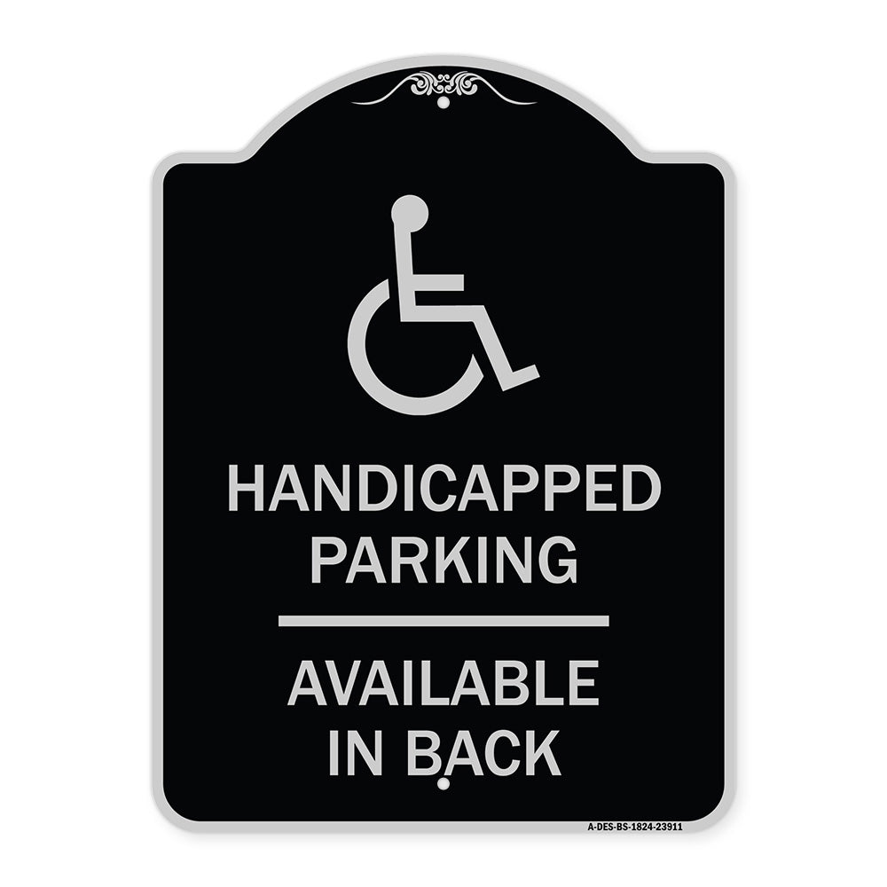 Handicapped Parking Available in Back with Graphic