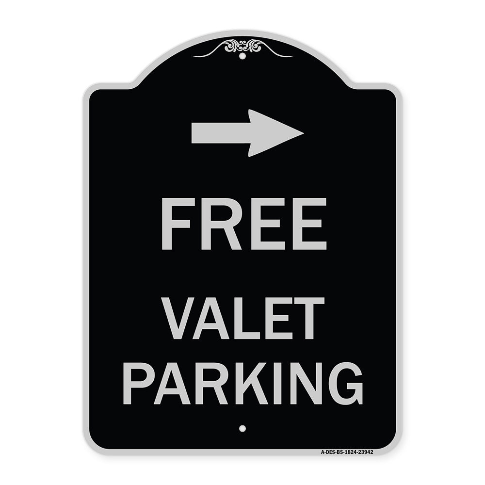 Free Valet Parking with Right Arrow