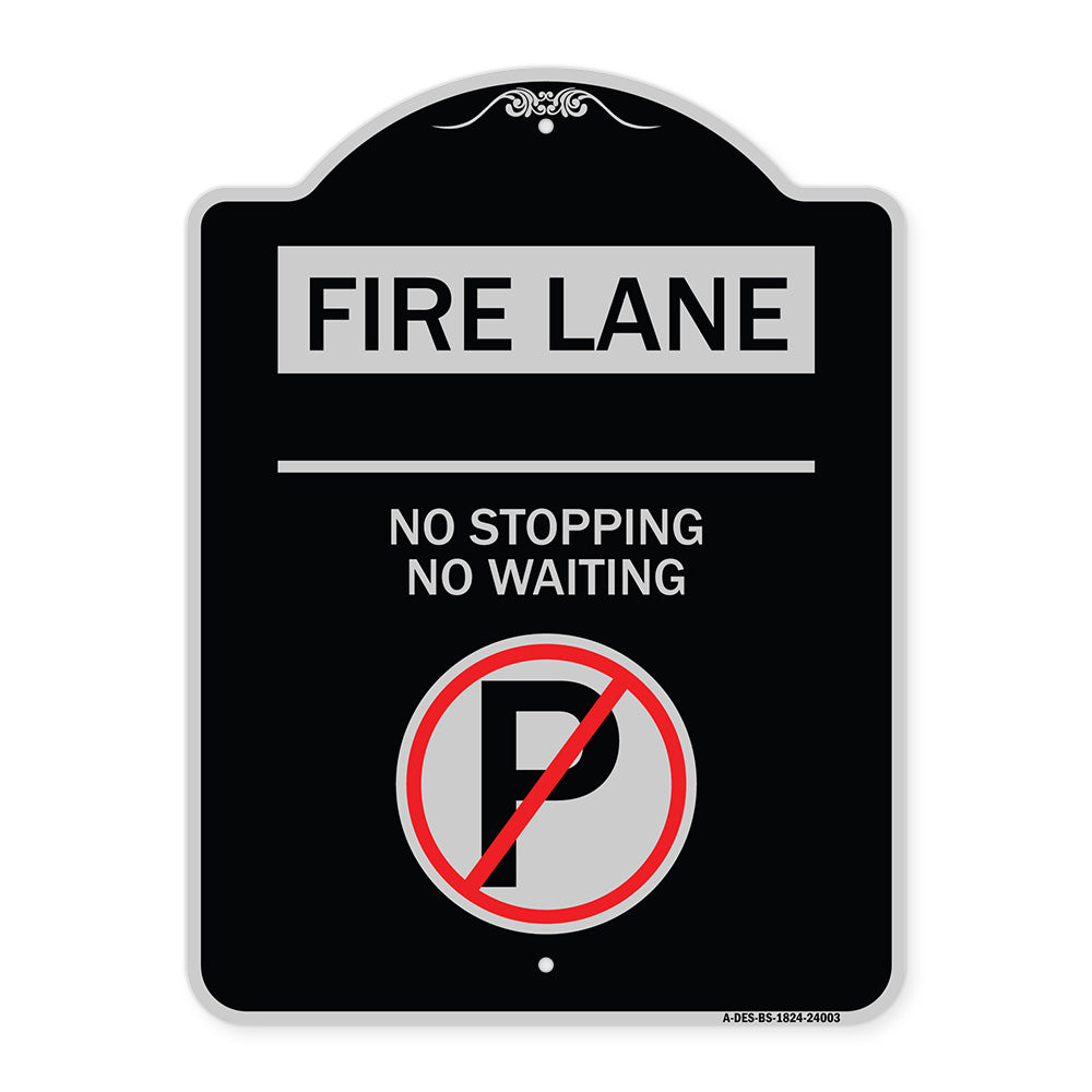 Fire Lane - No Parking No Waiting (With No Parking Symbol)