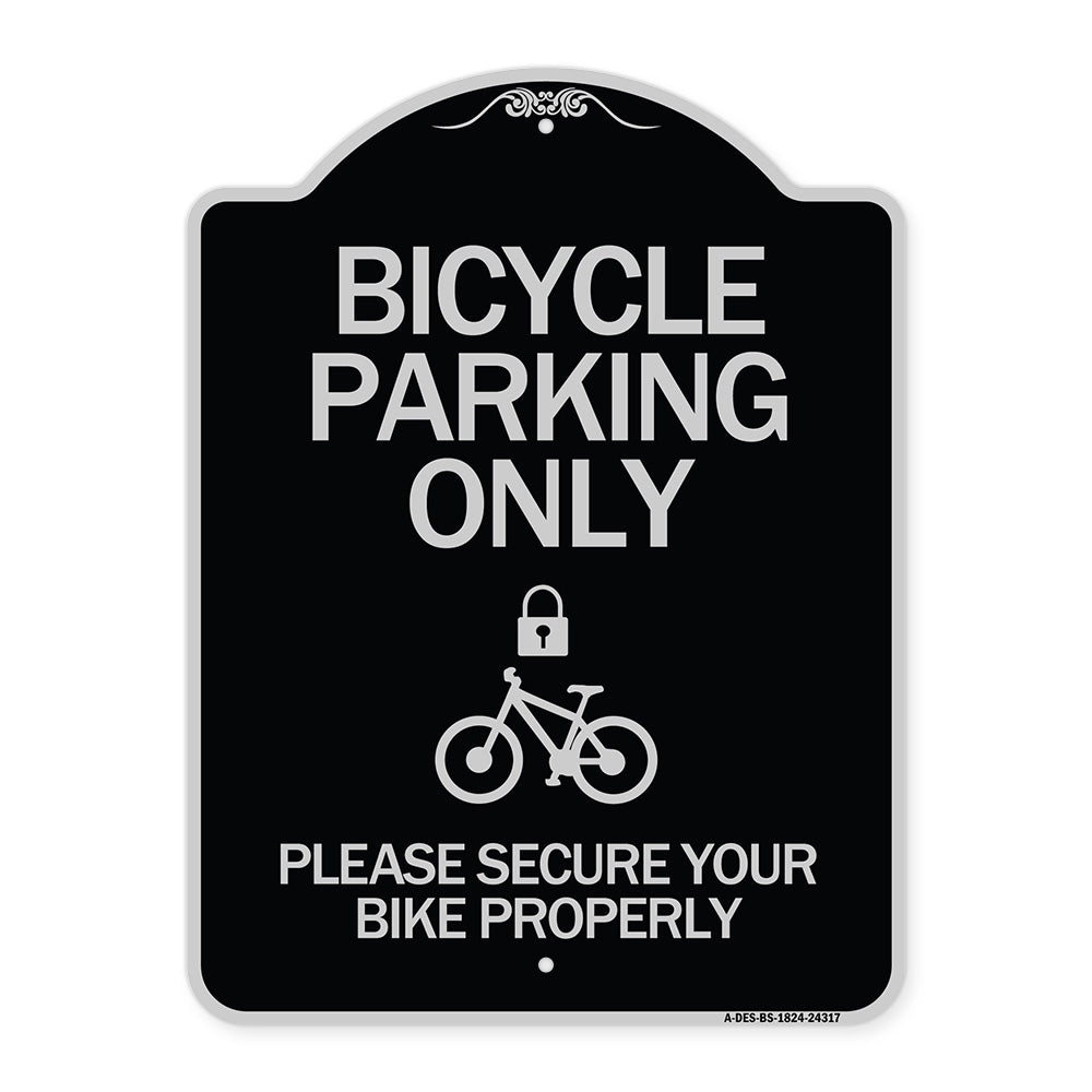 Bicycle Parking Only Please Secure Your Bike Properly (With Cycle and Lock Symbol)