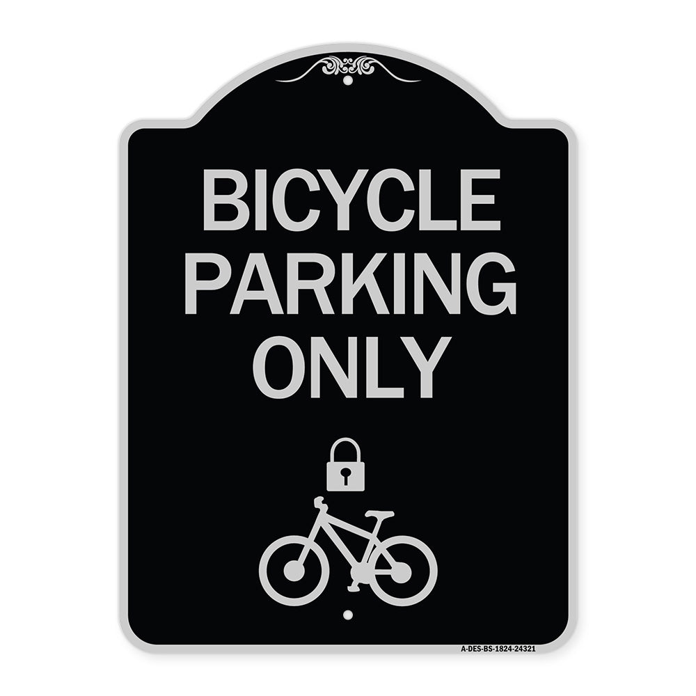 Bicycle Parking Only (With Cycle and Lock Symbol