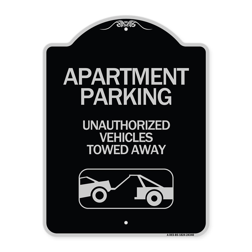 Apartment Parking - Unauthorized Vehicles Towed Away (With Car Tow Graphic)