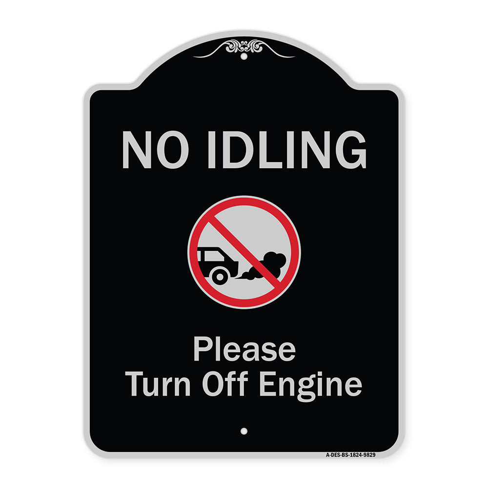 No Idling, Please Turn Off Engine With Graphic