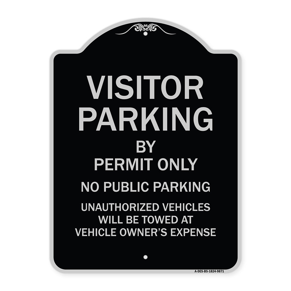 Visitor Parking By Permit Only No Public Parking Sign