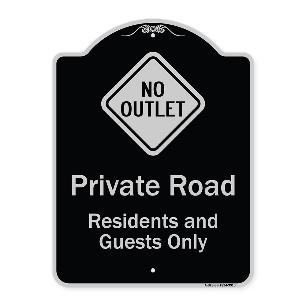 Private Road Residents And Guests Only With No Outlet Symbol