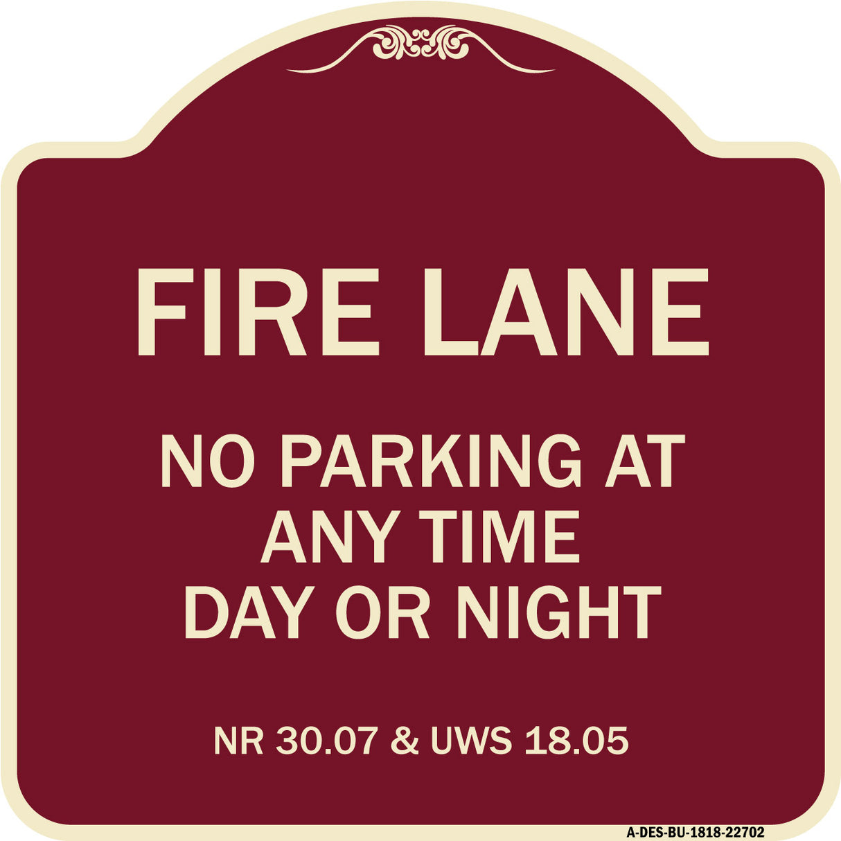 Wisconsin Fire Lane No Parking at Anytime Day or Night