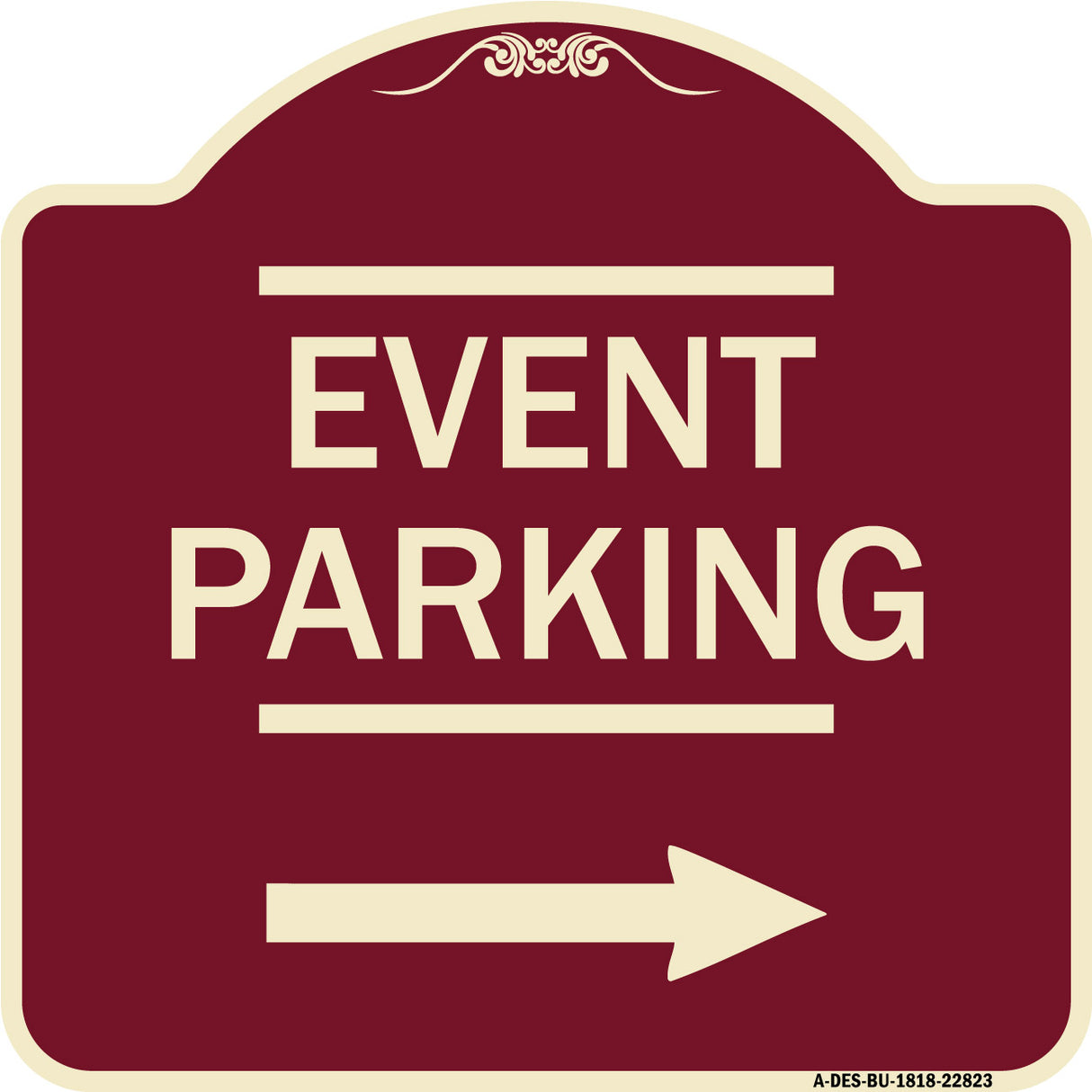 Thanks for Coming Turn Right for Exit Event Parking with Right Arrow