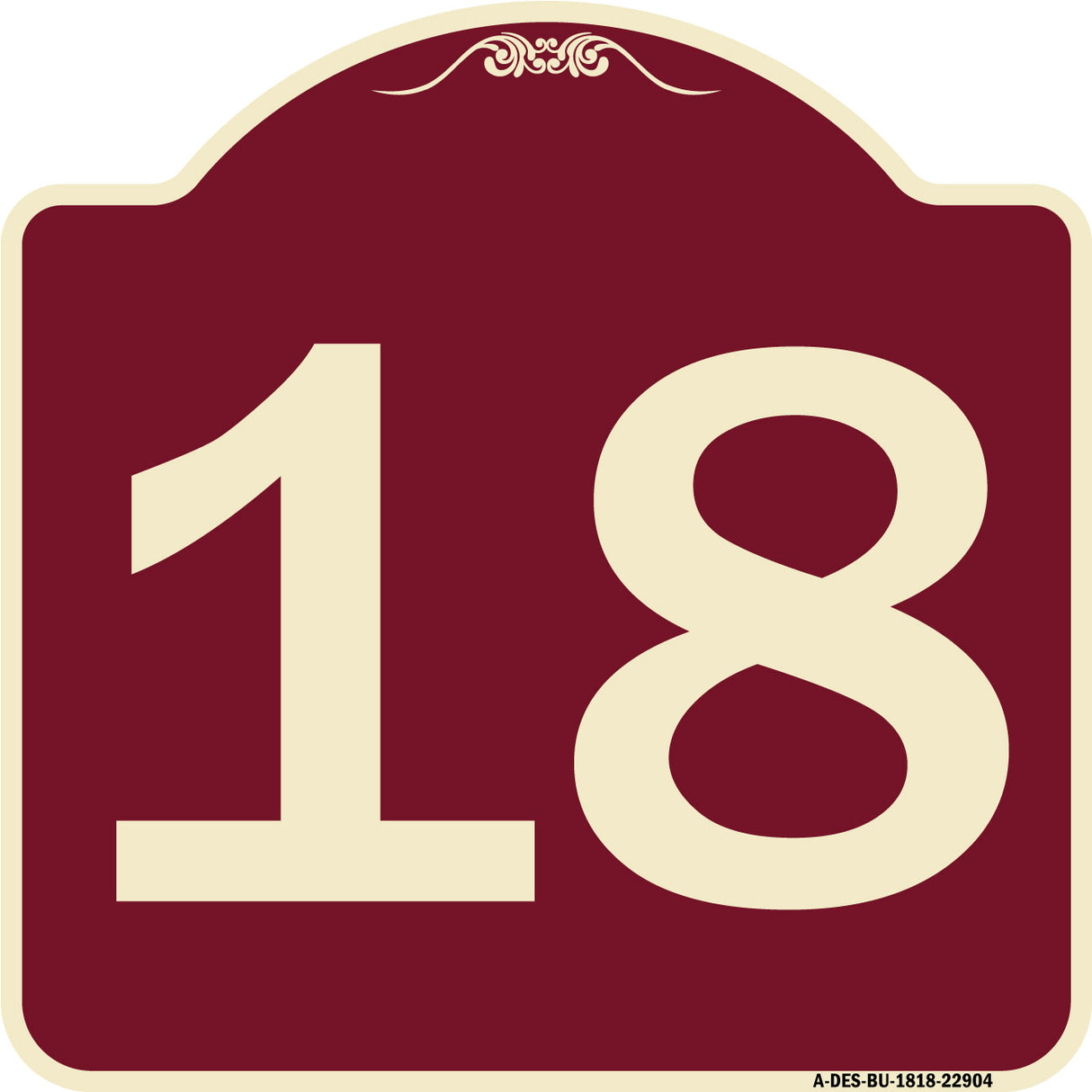 Sign with Number '18