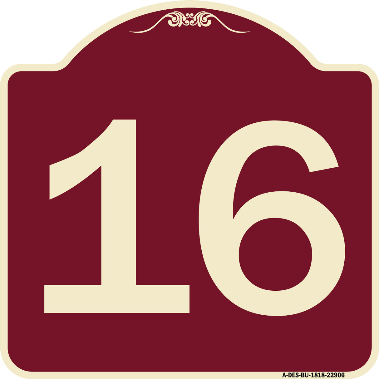 Sign with Number '16