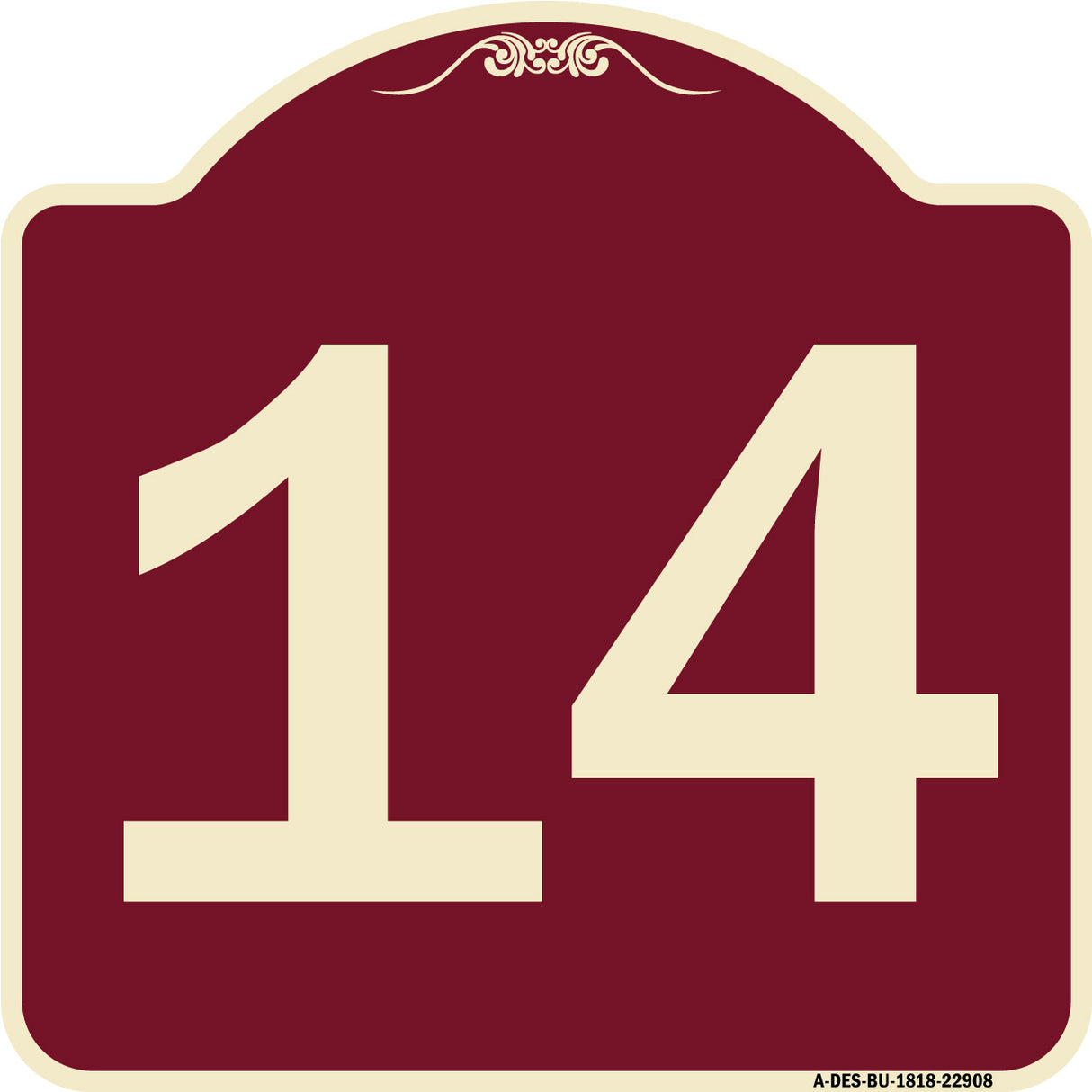 Sign with Number '14