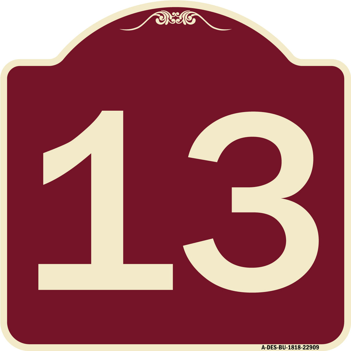 Sign with Number '13