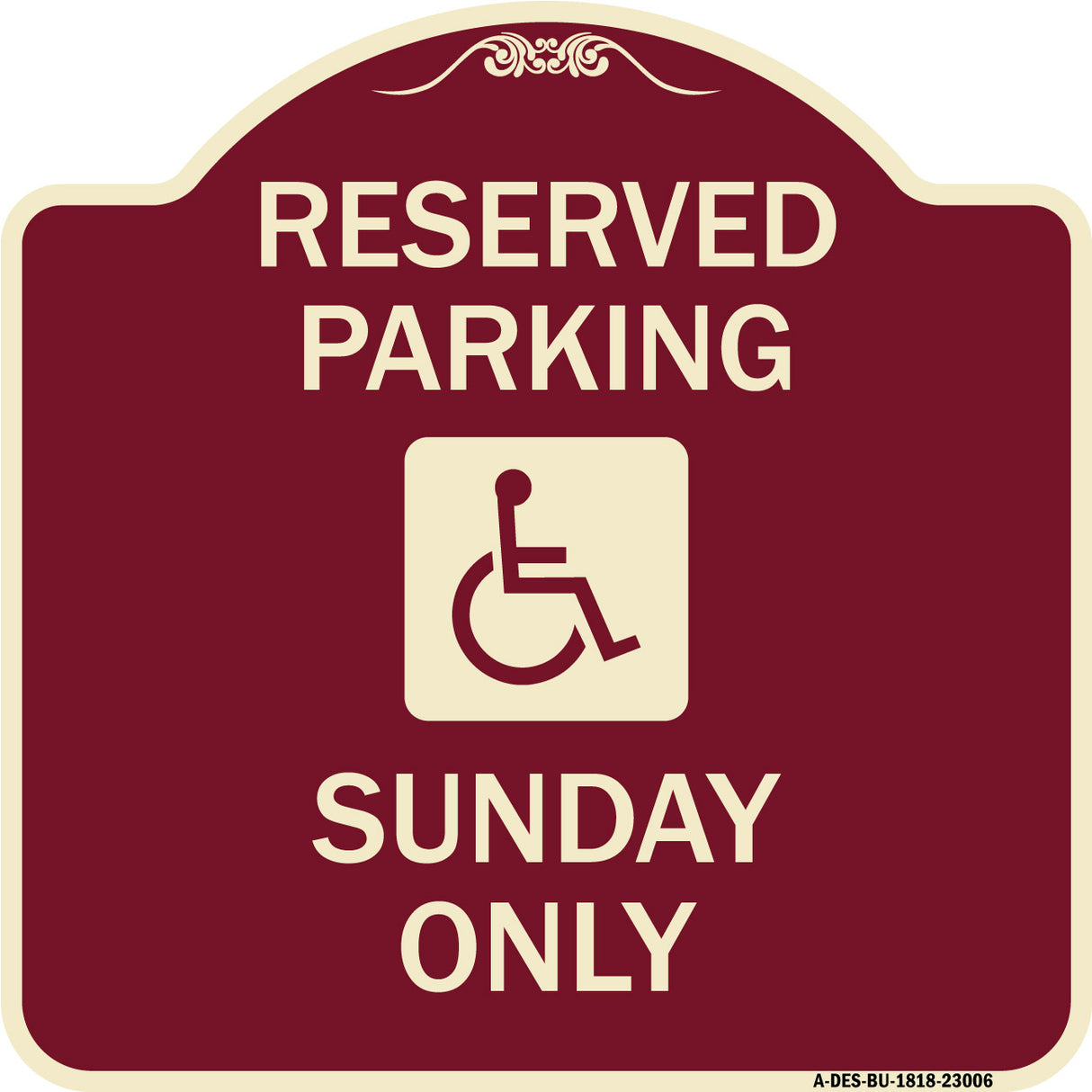 Reserved Parking Sunday Only (With Graphic
