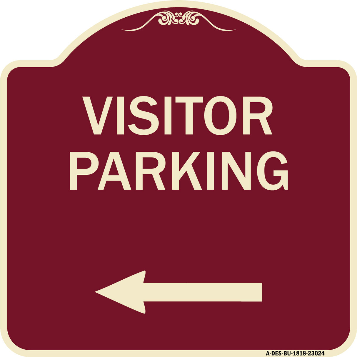 Reserved Parking Sign Visitor Parking (Arrow Pointing Left)