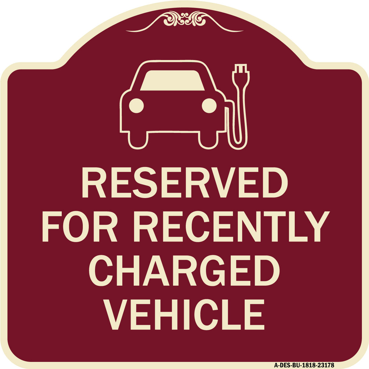 Reserved for Recently Charged Vehicle with Graphic
