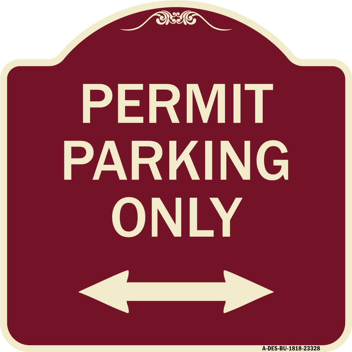 Permit Parking Only (Bidirectional Arrow)