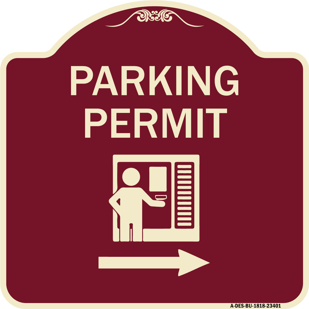 Parking Permit (With Right Arrow Symbol)