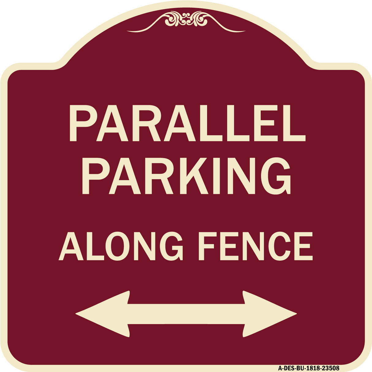 Parallel Parking - Along Fence (With Bidirectional Arrow)