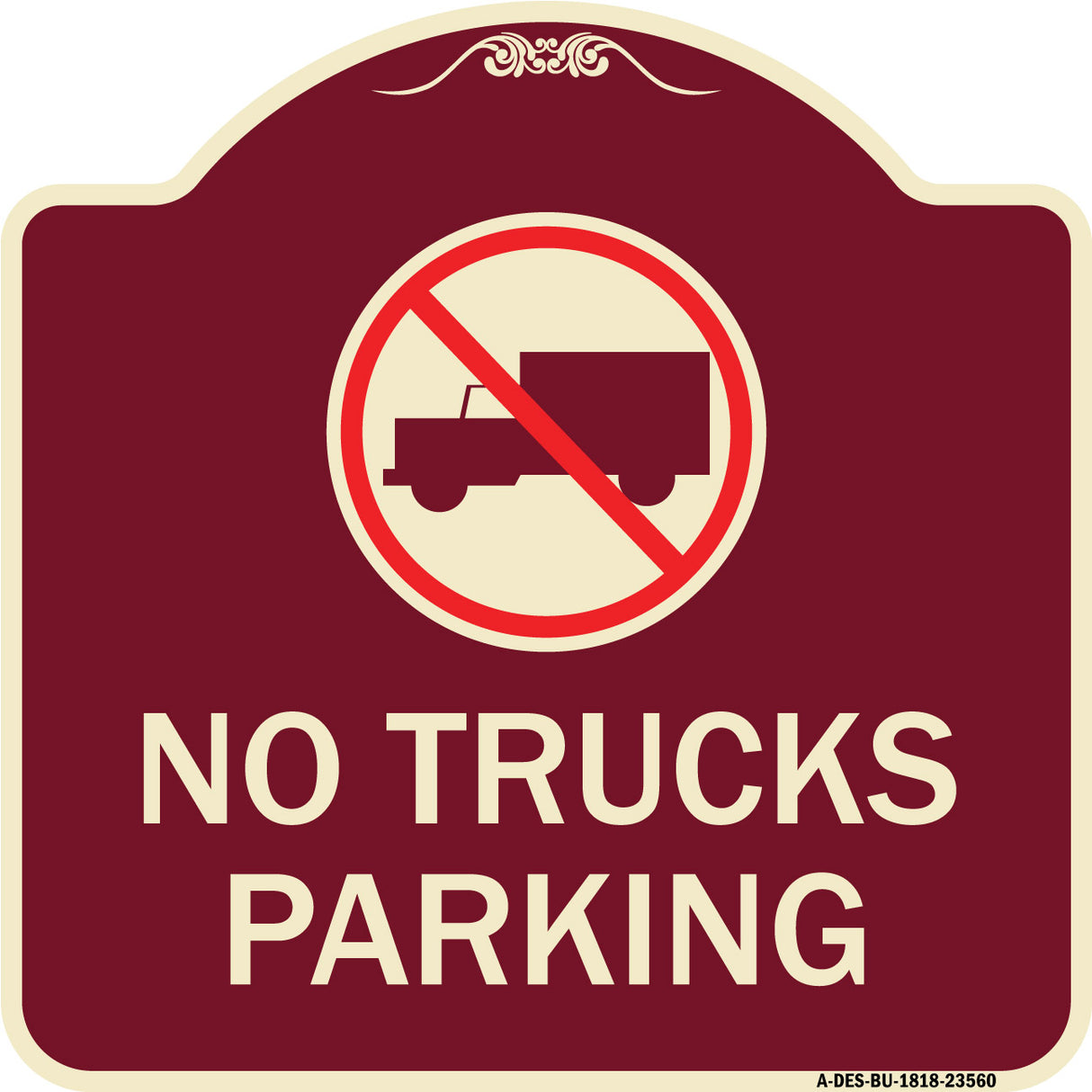 No Truck Sign No Truck Parking (With Symbol)