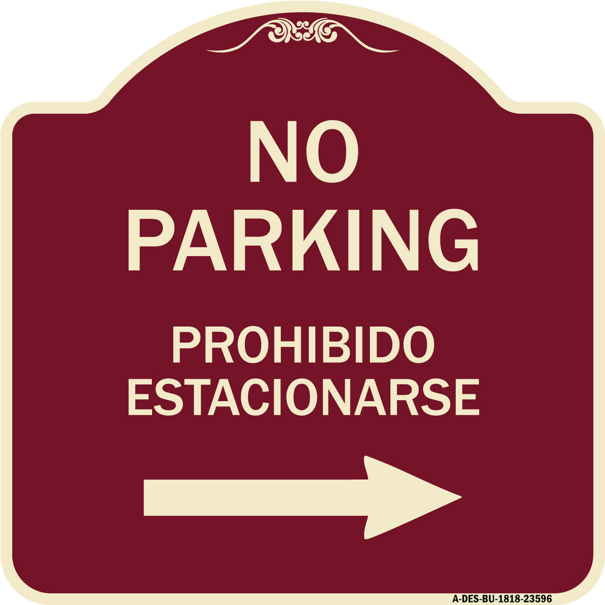 No Parking Prohibido Estacionarse (With Left Arrow)