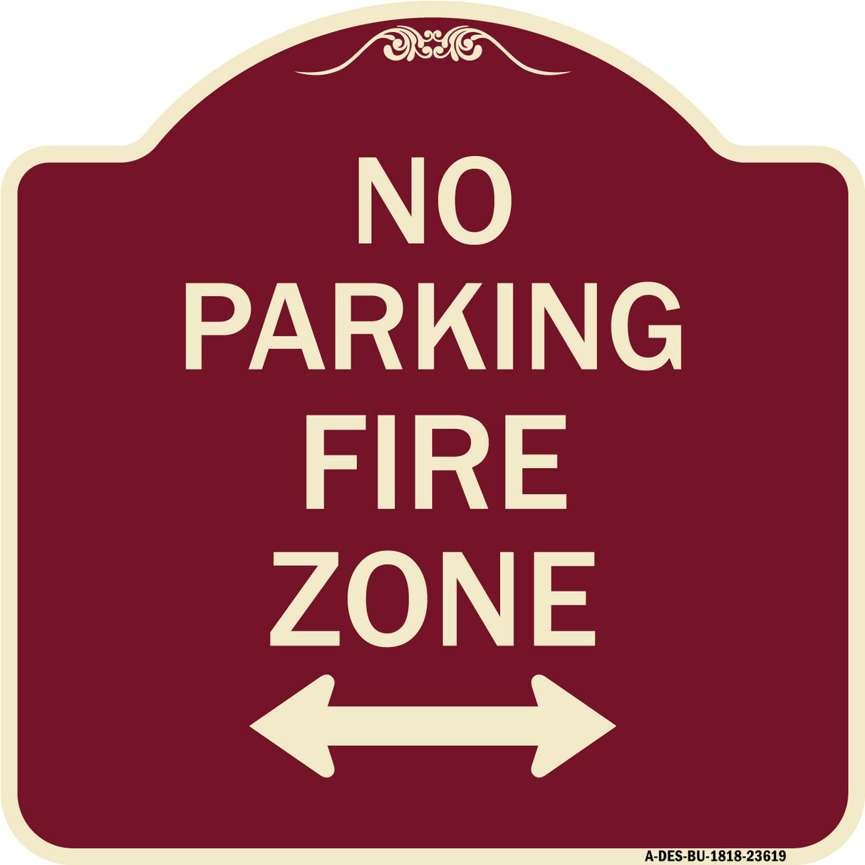 No Parking Fire Zone with Bidirectional Arrow