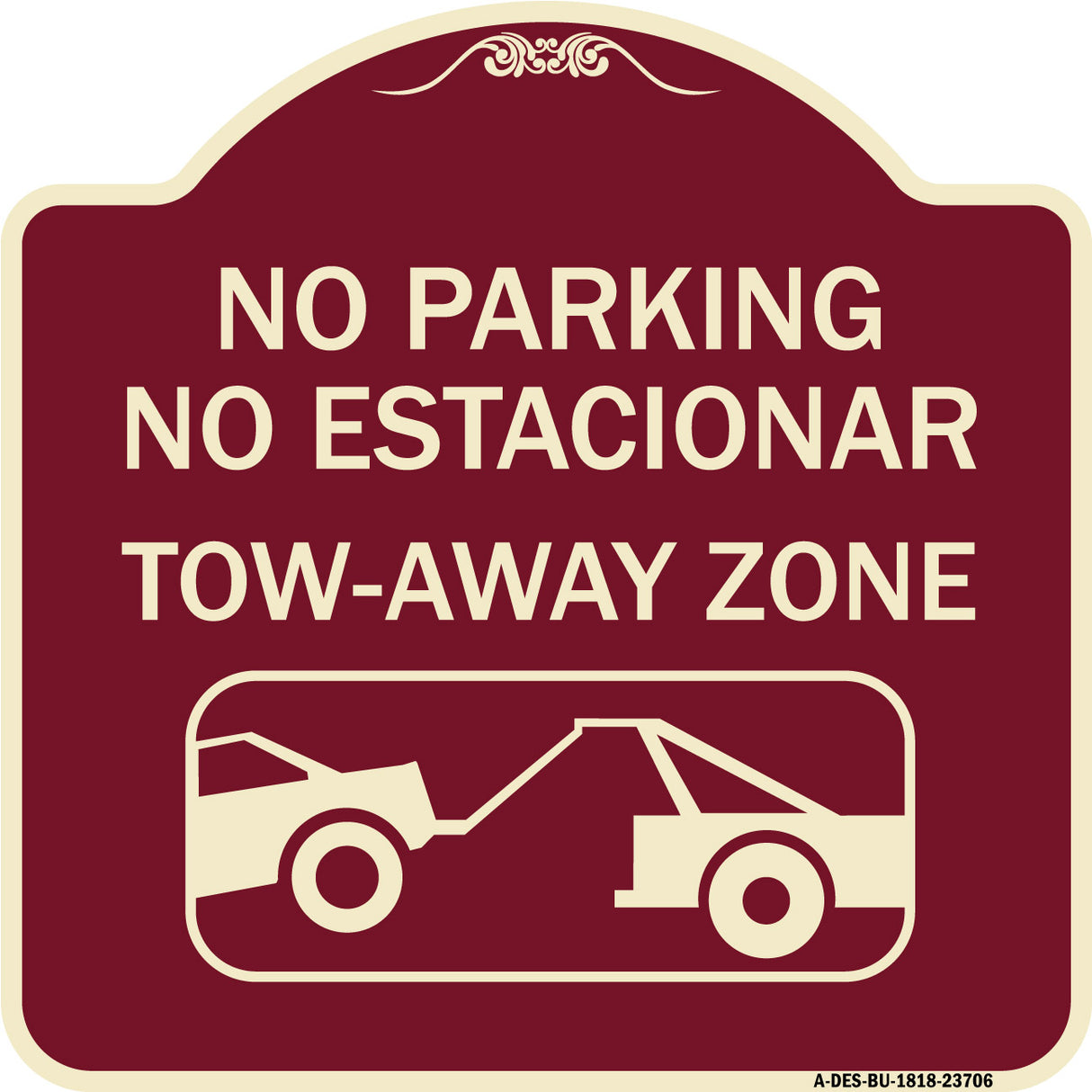 No Parking No Estacionar Tow Away Zone (With Graphic) Directional Arrow) Tacionamiento Zona De Cargamento
