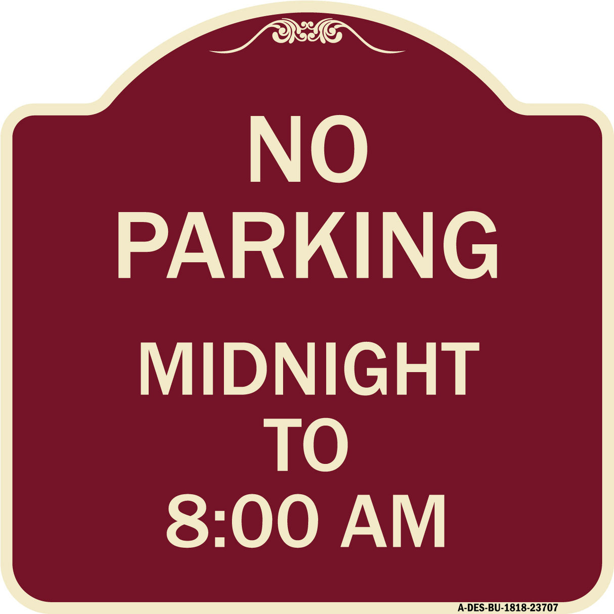No Parking Midnight to 8:00 Am