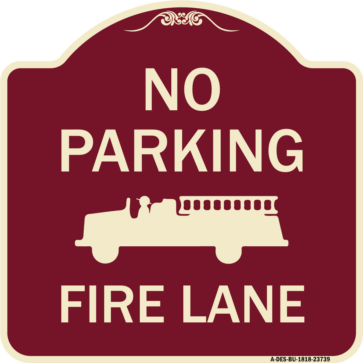 No Parking Fire Lane (Fire Truck Symbol)