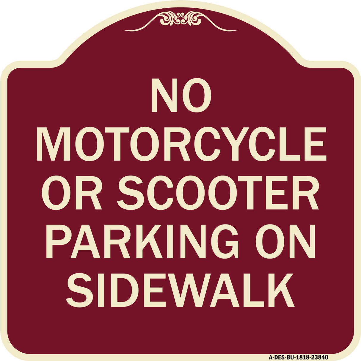 No Motorcycle or Scooter Parking on Sidewalk
