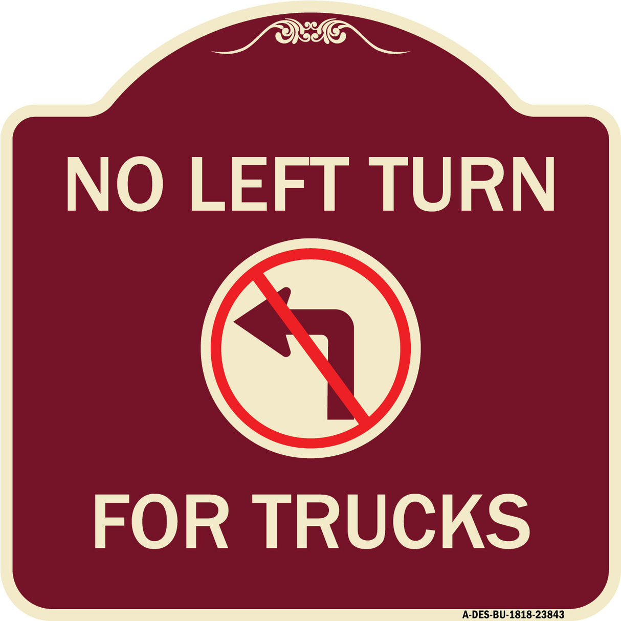 No Left Turn for Trucks with Graphic
