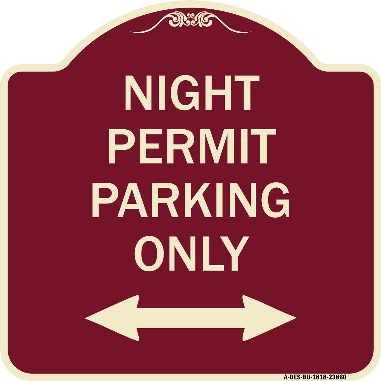 Night Permit Parking Only (With Bi-Directional Arrow)