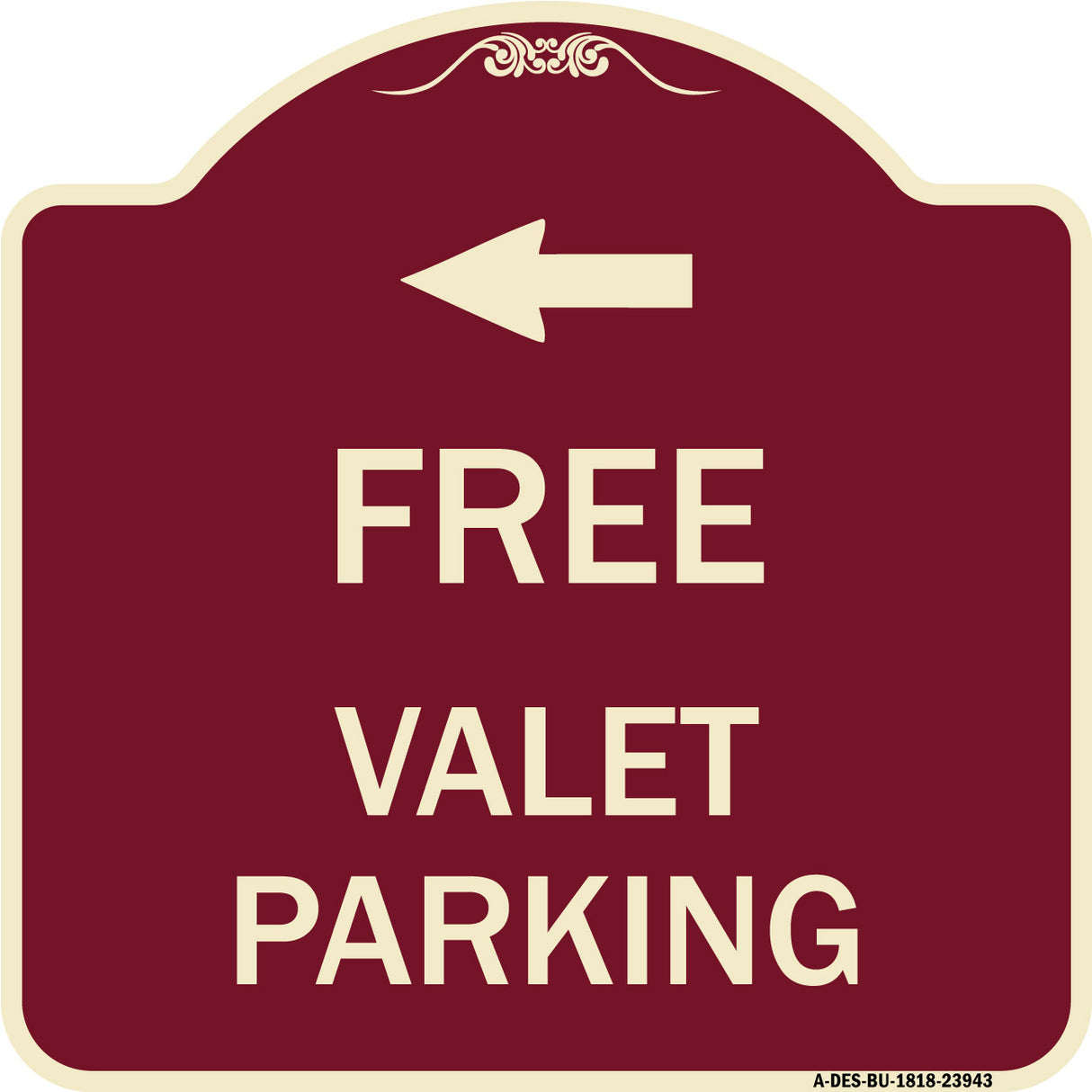 Free Valet Parking with Left Arrow