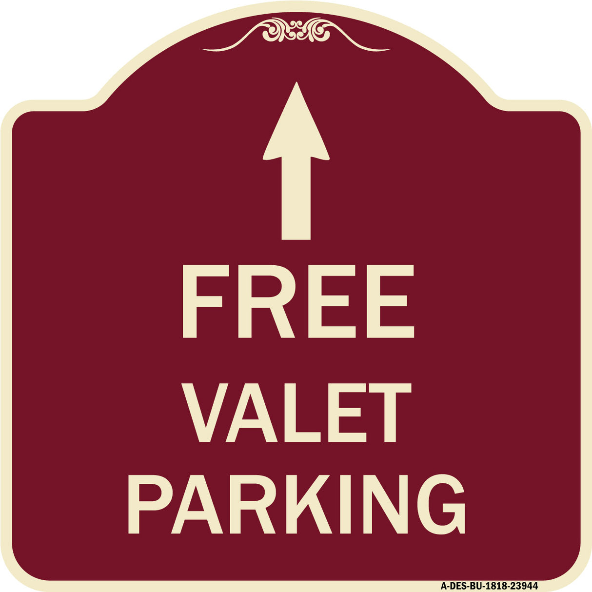 Free Valet Parking with Ahead Arrow