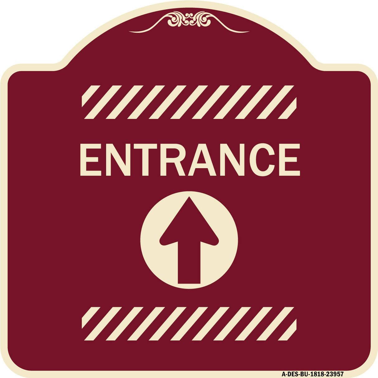 Flex Post Entrance with Straight Ahead Arrow Decal Only for Flex Paddle