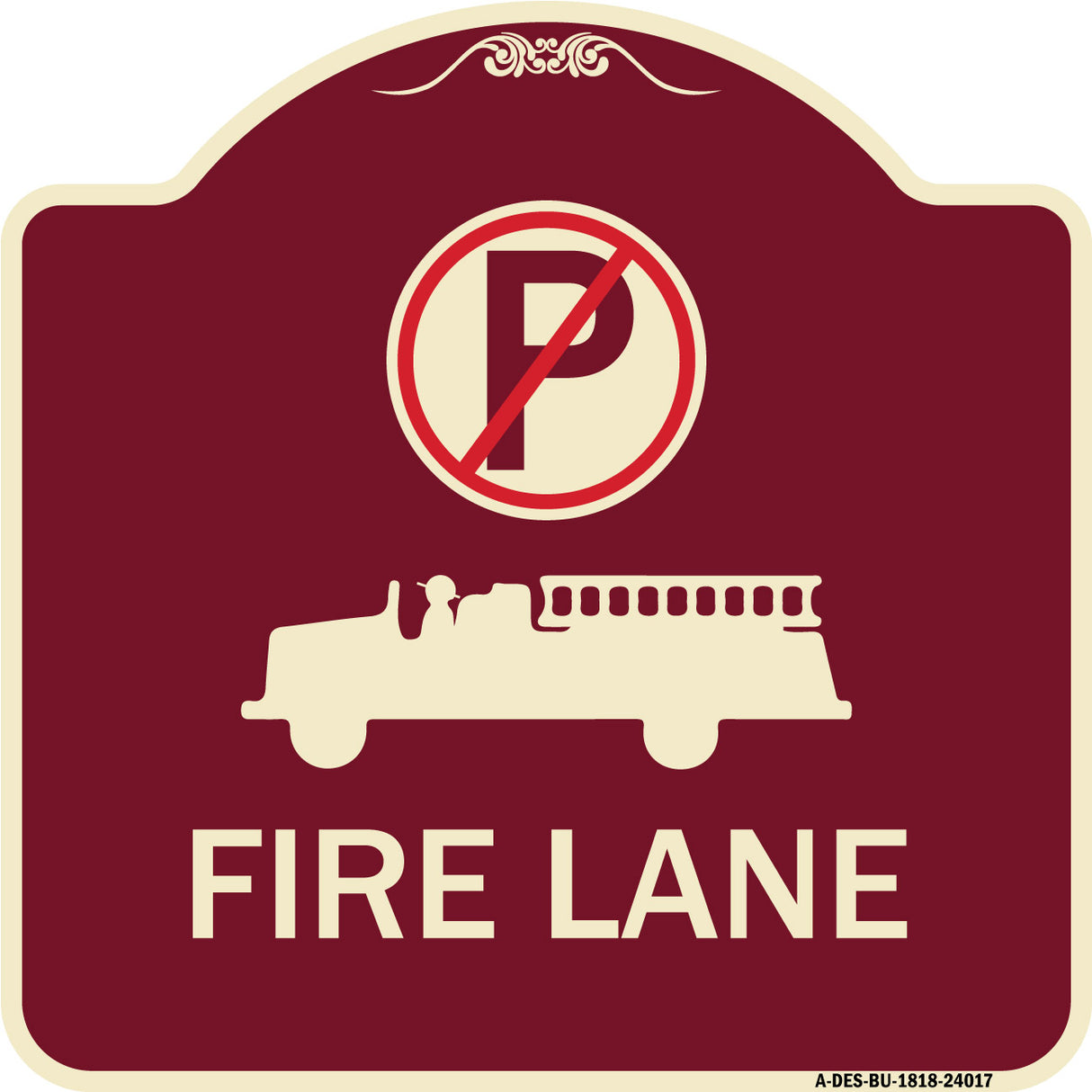 Fire Lane (With No Parking Symbol & Graphic)